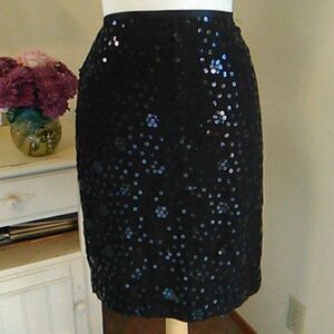 Ann Taylor Loft Black Sparkly Pencil Skirt